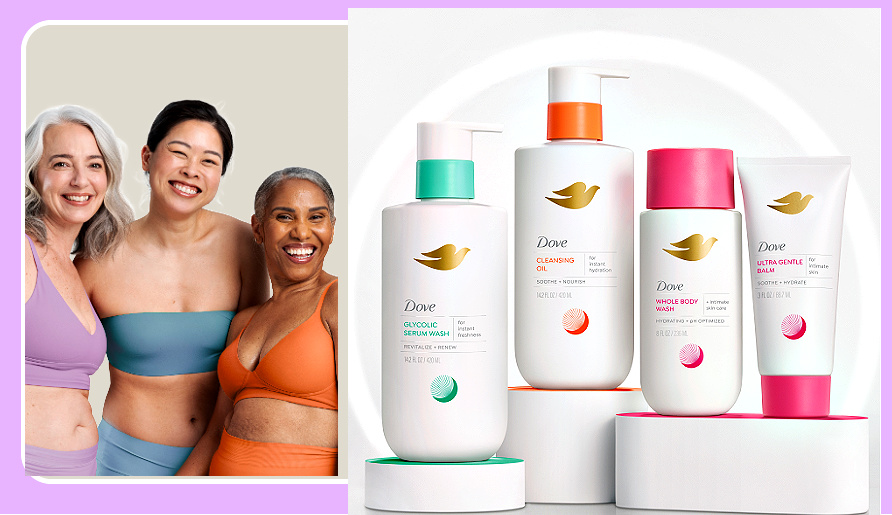 Dove's new Wellness Range addresses menopause-related skincare concerns.